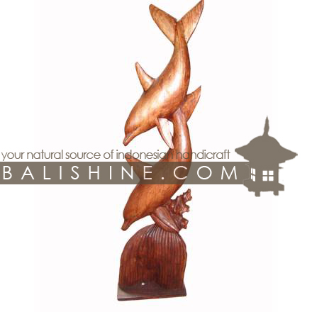 Balishine: Your natural source of indonesian handicraft presents in its Home Decor collection the Dolphin statue:12GUR35161:This dolphin is produced in Bali made from jempinis wood.  