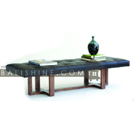 Balishine: Your natural source of indonesian handicraft presents in its Home Decor collection the Bench:114MNF665845:This bench is produced in indonesia, made from teak wood with leather seat.  This furniture is made from high quality teak wood grade A premium. Natural, chocolate or dark color.