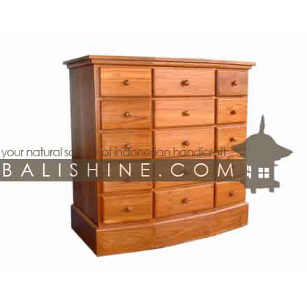 Balishine: Your natural source of indonesian handicraft presents in its Home Decor collection the Chest:114SRI653836:This chest is produced in indonesia, made from teak wood. It has 15 drawers.  Natural, chocolate or dark color