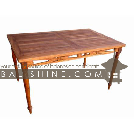 Balishine: Your natural source of indonesian handicraft presents in its Home Decor collection the Dining Table:114SEF233818:This rectangular dining table is produced in indonesia, made from teak wood.  Natural, chocolate or dark color