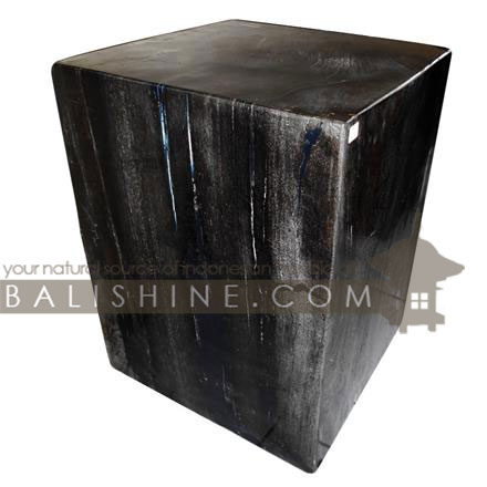 Balishine: Your natural source of indonesian handicraft presents in its Home Decor collection the Stool Square Full Polish:114DF847308:This stool square full polish made from petrified wood  