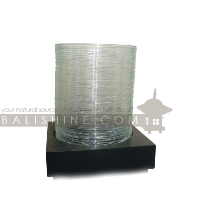 Balishine: Your natural source of indonesian handicraft presents in its Home Decor collection the Candle Holder:13PBG165772:This candle holdler is produced in Bali made from glass and wood  Same as picture