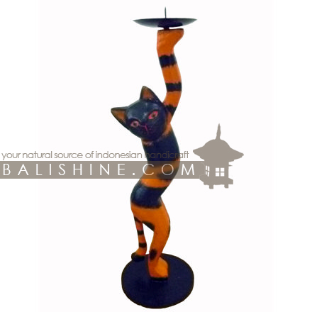 Balishine: Your natural source of indonesian handicraft presents in its Home Decor collection the Candle Holder Cat:13MAS167032:This candle holder is made from albasia wood.  