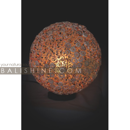Balishine: Your natural source of indonesian handicraft presents in its Home Decor collection the Lamp:13DUL156419:This lamp is produced in Indonesia made from resin with natural shell.  For electric fitting please contact us