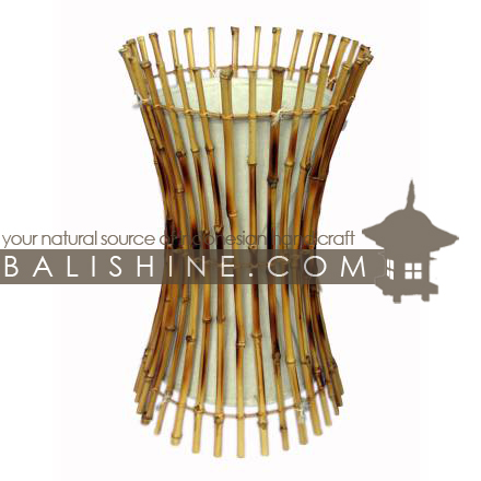 Balishine: Your natural source of indonesian handicraft presents in its Home Decor collection the Round Lamp:13JAS153091:This round lamp is produced in Indonesia made from bamboo with textile lamphade.   For electric fitting please contact us