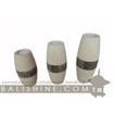 balishine This set of 3 candle holder is produced in Bali and made from natural limestone with black volcano stone.