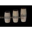 balishine This set of 3 candle holders is produced in Bali and made from natural white paras stone with sono wood..