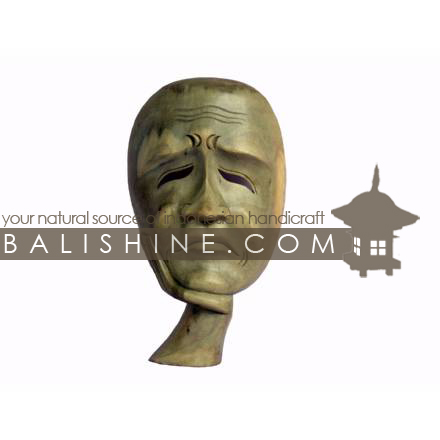 Balishine: Your natural source of indonesian handicraft presents in its Home Decor collection the Mask:17IMS471516:This mask is a handicraft of Bali made from natural white jelutung wood.  