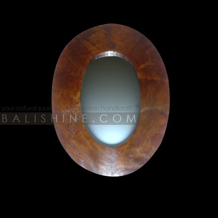 Balishine: Your natural source of indonesian handicraft presents in its Home Decor collection the Mirror:17BKK125427:This oval mirror is a handicraft of Bali made from teck wood.  Natural or chocolate color