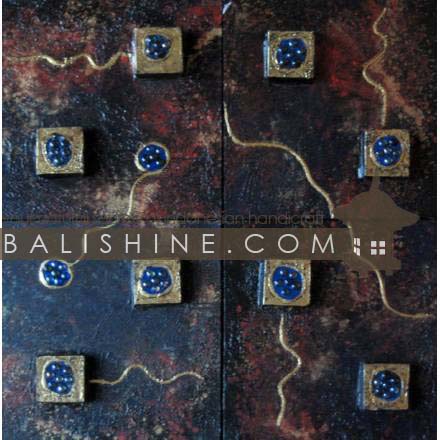 Balishine: Your natural source of indonesian handicraft presents in its Home Decor collection the Painting:17MAG494425:This set of 4 painting in 1 is produced in Bali by artists coming from the Bali art school and from the art village of Ubud. We produced our own canvas to have the highest quality and also import our acrylic colors from germany.  It is made from acrylic-painting on a canvas with stone.