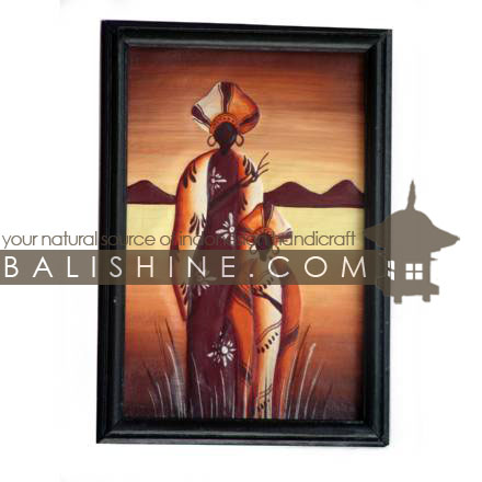 Balishine: Your natural source of indonesian handicraft presents in its Home Decor collection the Painting with Frame:17TRS491941:This carving painting with frame is a handicraft of Bali made from MDF wood and oil painting.  Same as picture