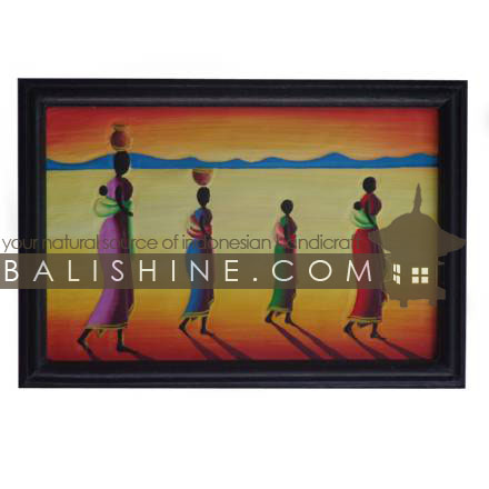 Balishine: Your natural source of indonesian handicraft presents in its Home Decor collection the Painting with Frame:17TRS492061:This carving painting with frame is a handicraft of Bali made from MDF wood and oil painting.  Same as picture