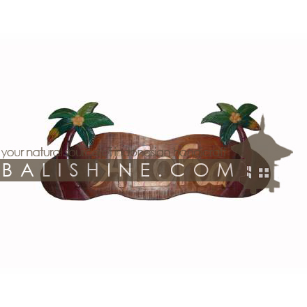 Balishine: Your natural source of indonesian handicraft presents in its Home Decor collection the Tiki Sign:17BAA505205:This tiki sign is a handicraft of Bali made from albesia wood.  Personalize your text