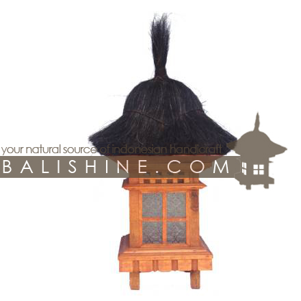 Balishine: Your natural source of indonesian handicraft presents in its Outdoor collection the Garden Temple Lamp:28PUT2277:This 'Temple' garden light is a handicraft of Bali. made from durian wood  a type of hard forest wood and from leaf of tuak tree.  SOLD WITHOUT ELECTRIC SYSTEM