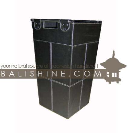 Balishine: Your natural source of indonesian handicraft presents in its Home Decor collection the Vinyl Laundry Box:11JAS432779:This laundry box is produced in Indonesia made from vinyl.  Black color
