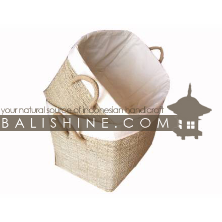 Balishine: Your natural source of indonesian handicraft presents in its Home Decor collection the Laundry Boxe Set Of 2:11JAS432838:This set of 2 laundries boxes is produced in Indonesia made from seagrass and tissu.  Natural color