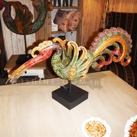 Balishine: Your natural source of indonesian handicraft presents in its Home Decor collection the Antique Bird on Stand:12BUR38047:Beautiful handcrafted wooden bird sculpture on stand. A perfect addition to your living room.  