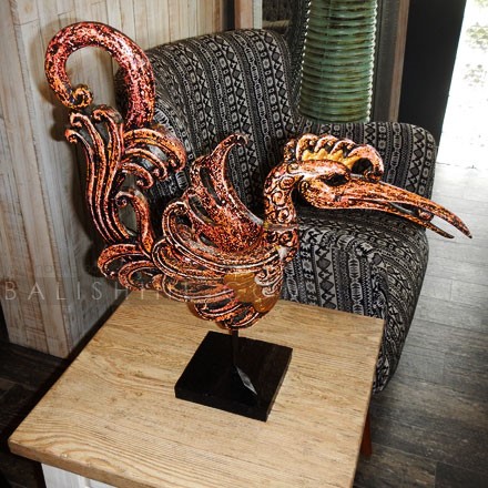 Balishine: Your natural source of indonesian handicraft presents in its Home Decor collection the Antique Bird Short Tail on Stand:12BUR38046:Beautiful handcrafted wooden bird sculpture on stand. A perfect addition to your living room.  