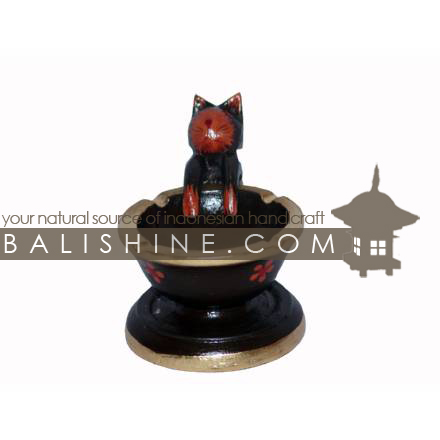 Balishine: Your natural source of indonesian handicraft presents in its Home Decor collection the Cat Ashtray:12TOS11695:This ashtray with cat is produced in Bali made from albesia wood.  Full color