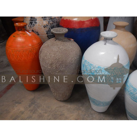 Balishine: Your natural source of indonesian handicraft presents in its Home Decor collection the Decorative Pot:12LJP57564:This decorative pot is made from GRC (concrete mixed with fiber) and can be used indoor or outdoor.  lots of colors available.