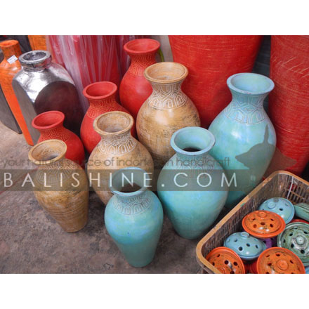 Balishine: Your natural source of indonesian handicraft presents in its Home Decor collection the Decorative Pot:12LJP57569:This decorative pot is produced in Indonesia made from clay.  lots of colors available.