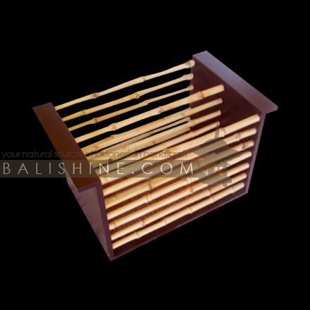 Balishine: Your natural source of indonesian handicraft presents in its Home Decor collection the Magazine Box:12AXE145913:This magazine box is produced in Indonesia made from mdf wood and natural bamboo.  Same as picture
