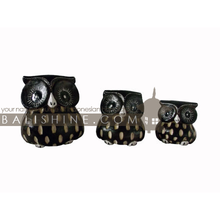 Balishine: Your natural source of indonesian handicraft presents in its Home Decor collection the Owk:12TUM36905:This set of 3 pieces owk is a handicraft of Bali made from albasia wood.  