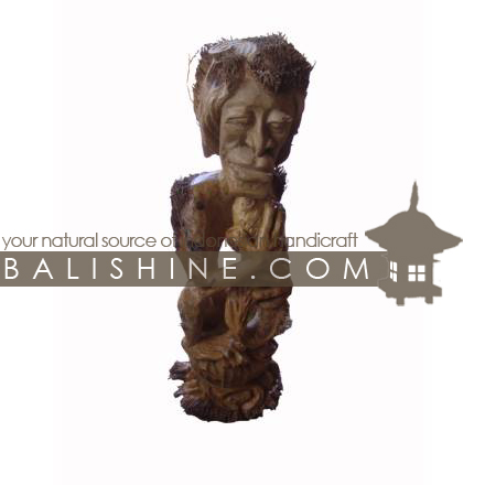 Balishine: Your natural source of indonesian handicraft presents in its Home Decor collection the Primitive statue:12AUR35166:This primitive statue is produced in Bali made from jempinis wood with akar bambou.  