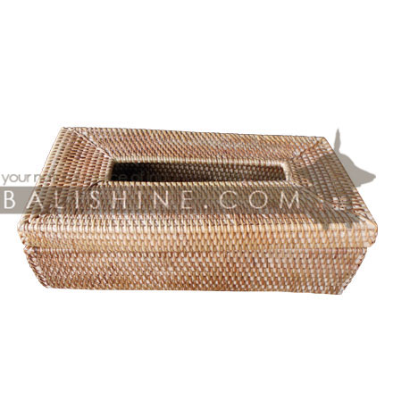 Balishine: Your natural source of indonesian handicraft presents in its Home Decor collection the Rattan Tissue Box:12RAS47458:This rectangular tissue box is produced in the island of Lombok and his made from natural rattan.  