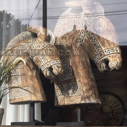 Balishine: Your natural source of indonesian handicraft presents in its Home Decor collection the Standing Statue:12VIC37820:This horse statue with stand is produced in Bali and made from natural Suar wood.  