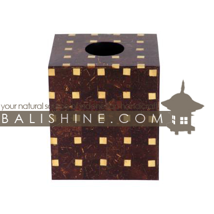 Balishine: Your natural source of indonesian handicraft presents in its Home Decor collection the Tissue Box:12DIV4464:This tissue box is produced in Bali made from MDF wood with the skin of coconut shell.  