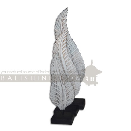 Balishine: Your natural source of indonesian handicraft presents in its Home Decor collection the Wooden Leaf on Stand:12BIM38038:Strong veins suggest this leaf has a story to share. Crafted by hand from albesia wood, the sculpture features a square stand on which the leaf is displayed. The artisan gives the sculpture a heavily distressed.  Other color available, please contact us.