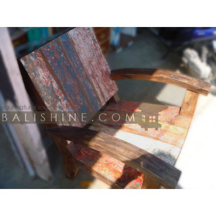Balishine: Your natural source of indonesian handicraft presents in its Home Decor collection the ArmChair:114FAK446485:This armchair is produced in indonesia, made from old recycled boat wood.  Mixed color