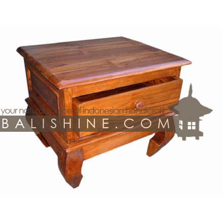 Balishine: Your natural source of indonesian handicraft presents in its Home Decor collection the Bedside:114GEN303876:This opium square bedside with 1 drawer is produced in indonesia, made from teak wood.  Natural, chocolate or dark color