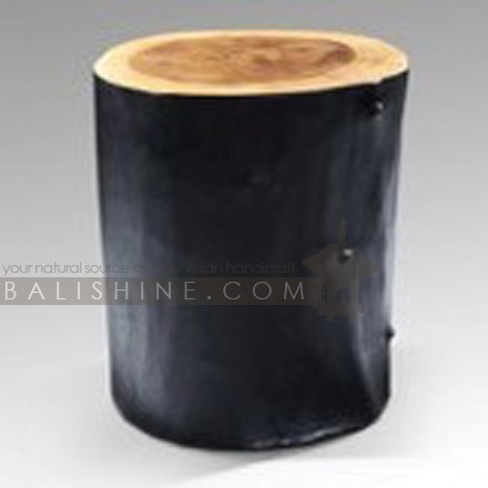 Balishine: Your natural source of indonesian handicraft presents in its Home Decor collection the Black Solid Suar Wood Stool:114CAN668064:This beautiful stool is made in Bali, Indonesia, from natural solid Suar wood. Top is natural suar wood color and side is painted in black.  
