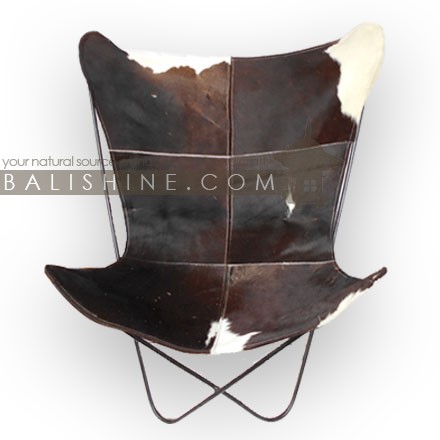 Balishine: Your natural source of indonesian handicraft presents in its Home Decor collection the Butterfly Chair:114TWN667726:This modern leather chair will add a beautiful touch to your house. Handcrafted in Bali. Iron powder coated and premium leather imported from Java.  Available in black, dark brown, brown or white colour leather. Other colour possible and please contact us.