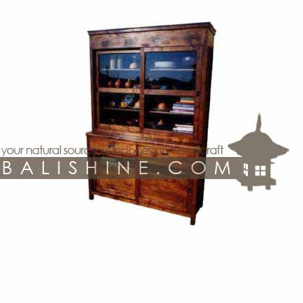 Balishine: Your natural source of indonesian handicraft presents in its Home Decor collection the Cabinet:114SEF273928:This cabinet is produced in indonesia, made from teak wood and glasses. It has 4 doors and 2 drawers.  Natural, chocolate or dark color