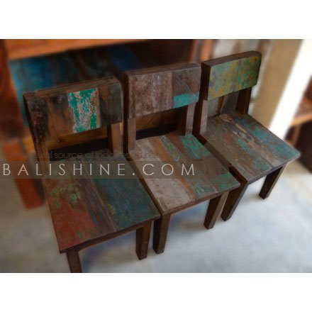 Balishine: Your natural source of indonesian handicraft presents in its Home Decor collection the Chair:114FAK666464:This chair is produced in indonesia, made from old recycled boat wood.  Mixed color