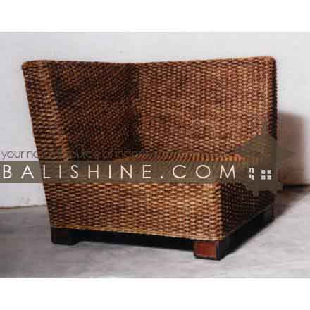 Balishine: Your natural source of indonesian handicraft presents in its Home Decor collection the Chair:114SRI444073:This corner chair is produced in indonesia, made from banana and teak wood. This price is without cushion.  Several materials are available : seagrass, banana leaf or rotan