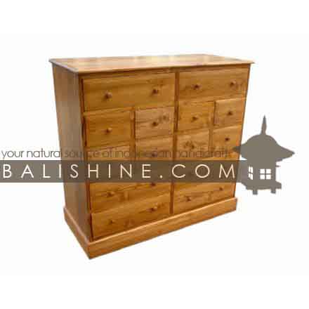Balishine: Your natural source of indonesian handicraft presents in its Home Decor collection the Chest:114SRI653978:This chest is produced in indonesia, made from teak wood. It has 14 drawers.  Natural, chocolate or dark color