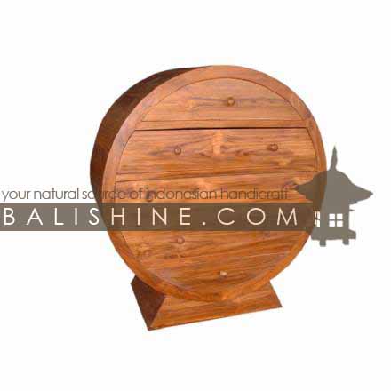 Balishine: Your natural source of indonesian handicraft presents in its Home Decor collection the Chest:114SRI654605:This round chest is produced in indonesia, made from teak wood. It has 5 drawers.  Natural, chocolate or dark color