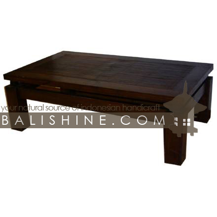 Balishine: Your natural source of indonesian handicraft presents in its Home Decor collection the Coffee Table:114SEF133968:This rectangular coffee table is produced in indonesia, made from teak wood.  Natural, chocolate or dark color