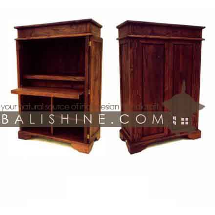 Balishine: Your natural source of indonesian handicraft presents in its Home Decor collection the Computer Cabinet:114GEN283828:This computer cabinet is produced in indonesia, made from teak wood. It has 2 doors.  Natural, chocolate or dark color