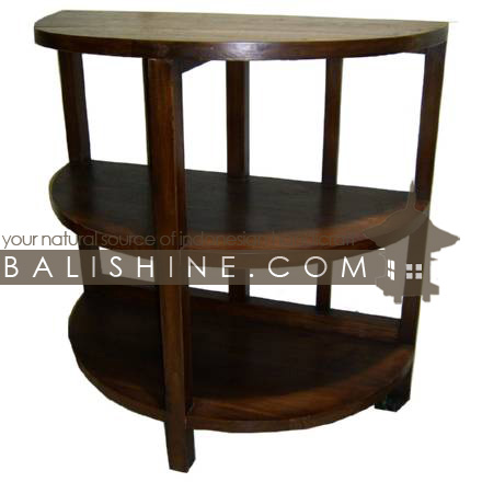 Balishine: Your natural source of indonesian handicraft presents in its Home Decor collection the Console:114GEN294025:This half ovale console is produced in indonesia, made from teak wood.  Natural, chocolate or dark color