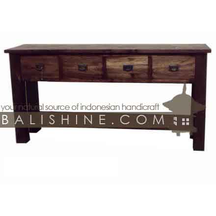 Balishine: Your natural source of indonesian handicraft presents in its Home Decor collection the Console:114SEF294021:This rectangular console is produced in indonesia, made from teak wood. It has 4 drawers  Natural, chocolate or dark color