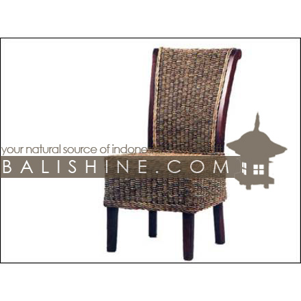 Balishine: Your natural source of indonesian handicraft presents in its Home Decor collection the Dining Chair:114SRI664091:This dining chair is produced in indonesia, made from seagrass and teak wood.  Several materials are available : seagrass, banana leaf or rotan