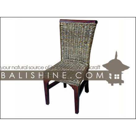 Balishine: Your natural source of indonesian handicraft presents in its Home Decor collection the Dining Chair:114SRI664099:This dining chair is produced in indonesia, made from seagrass and teak wood.  Several materials are available : seagrass, banana leaf or rotan