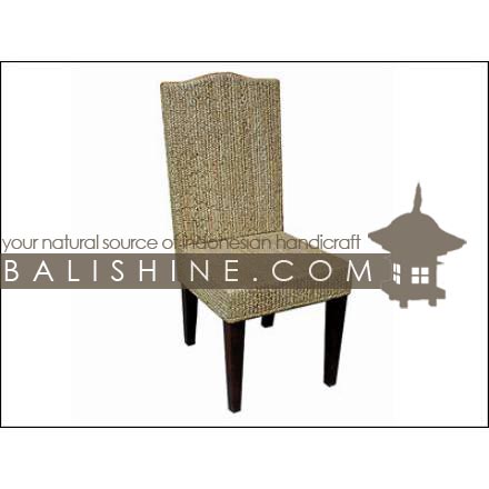 Balishine: Your natural source of indonesian handicraft presents in its Home Decor collection the Dining Chair:114SRI664100:This dining chair is produced in indonesia, made from seagrass and teak wood.  Several materials are available : seagrass, banana leaf or rotan
