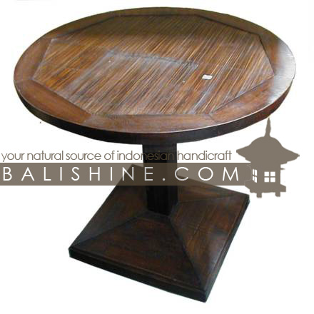 Balishine: Your natural source of indonesian handicraft presents in its Home Decor collection the Dining Table:114SRI233886:This round dining table is produced in indonesia, made from teak wood and bamboo.  Natural color