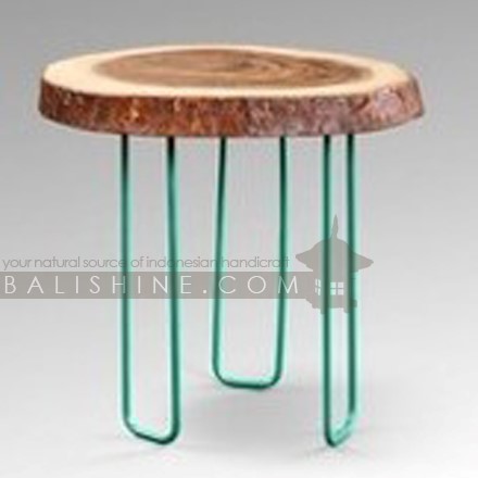 Balishine: Your natural source of indonesian handicraft presents in its Home Decor collection the Putu Suar Wood Side Table Green Leg:114CAN238066:This beautiful side table is made in Bali, Indonesia, from natural solid Suar wood. Top is natural suar wood color and legs are painted in green.  